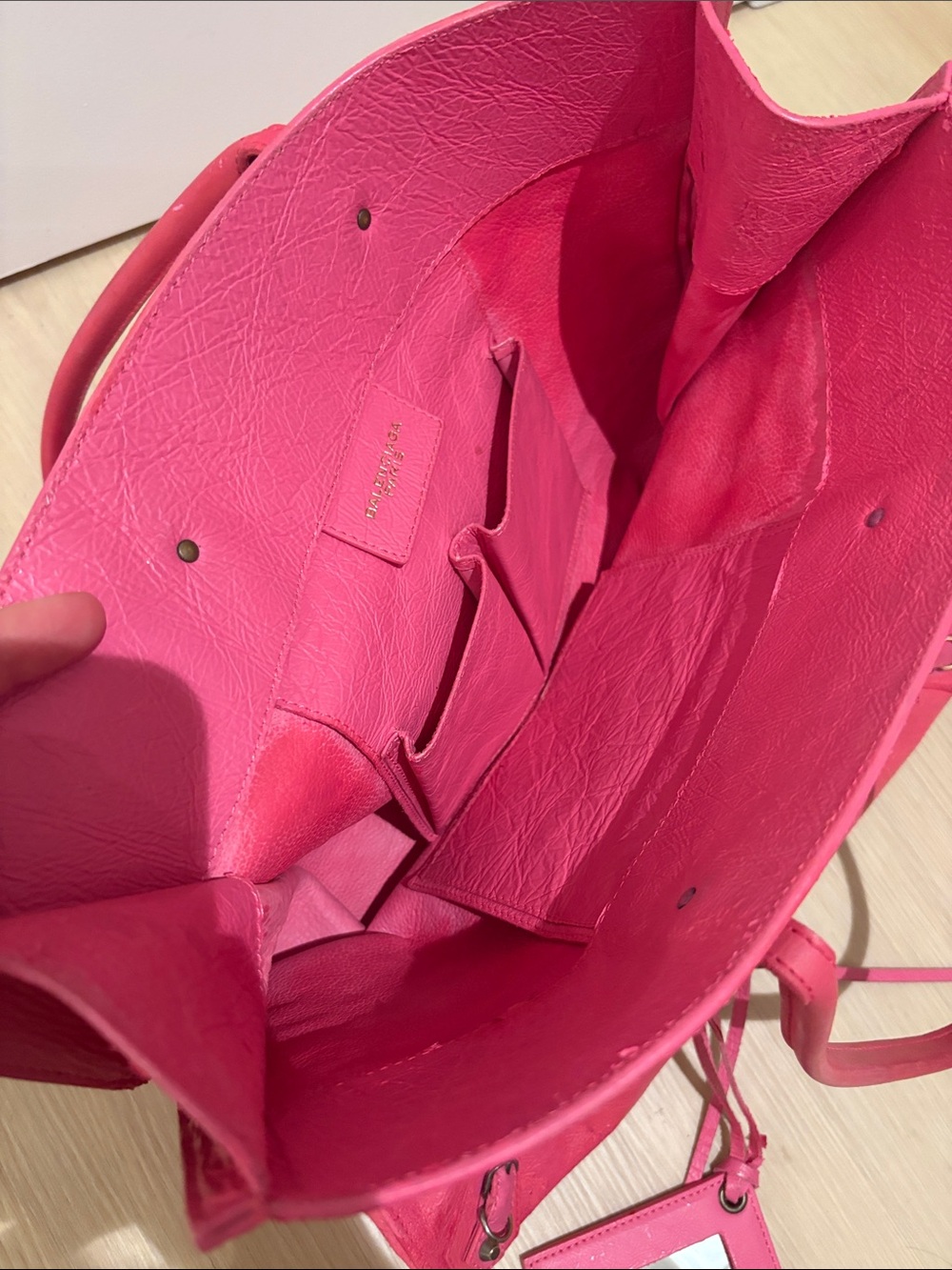 Balenciaga project Pink Leather Tote Bag 14x14"x5" - Picture 9 of 17